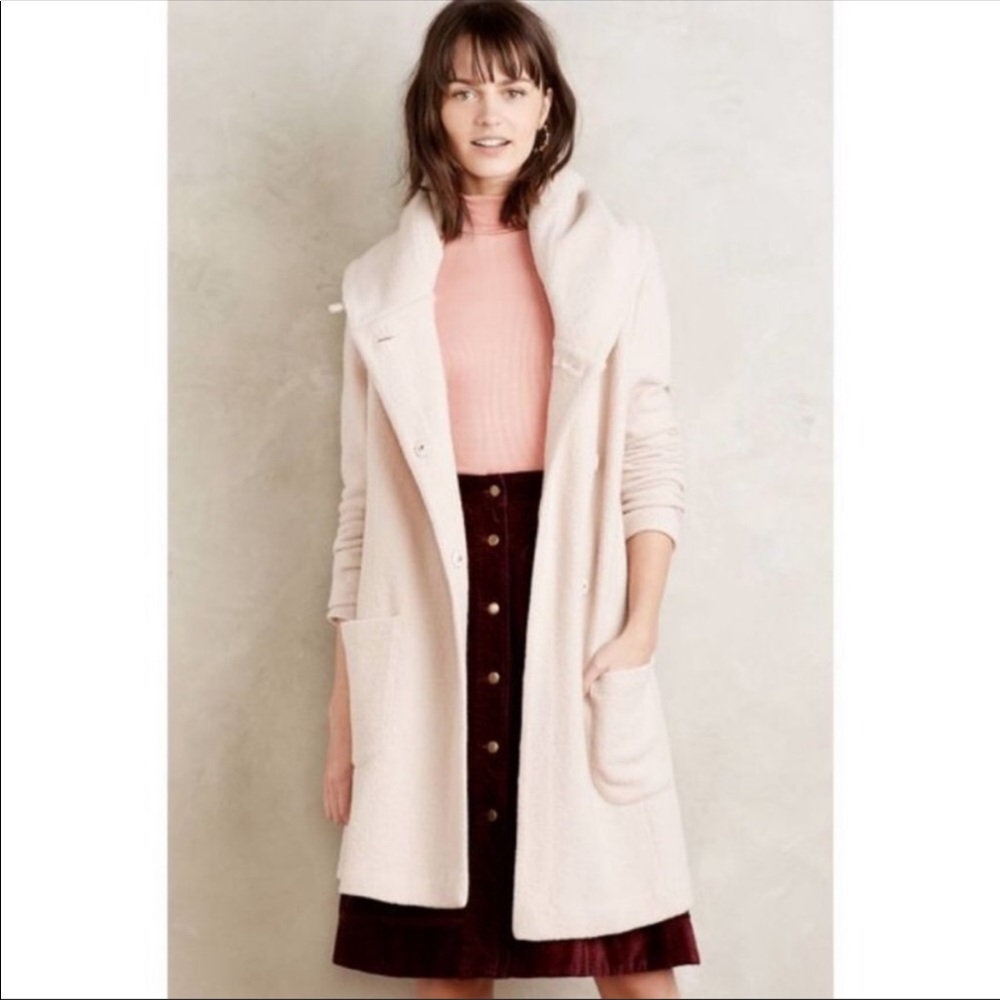 Anthropologie Boiled Wool Sweater Coat
